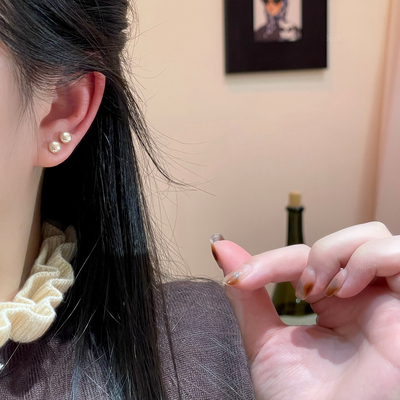 赵露思同款幻彩珍珠耳钉女耳饰