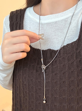 秋冬冷淡风项链女气质毛衣链配饰