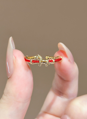 马年本命年小马戒指女时尚食指戒