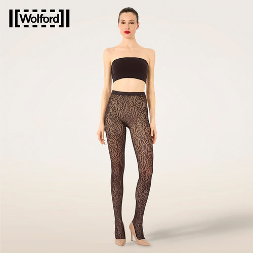 Wolford/沃尔福特2026秋新款Rose Lace Effect高弹连裤袜19494