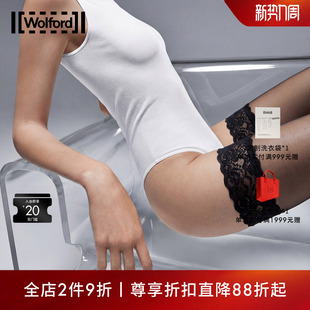 黑色丝滑蕾丝大腿袜子女21223 薄款 Wolford 沃尔福特Satin20D夏季