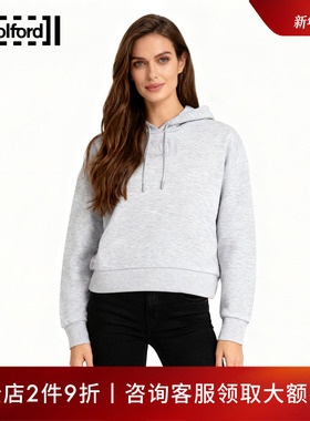 Wolford/沃尔福特Hoodie水钻Logo时尚本命红连帽宽松卫衣53314