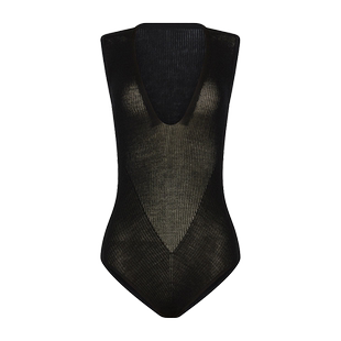 Wolford/沃尔福特Aurora低领羊毛罗纹无袖舒适连体衣女79296