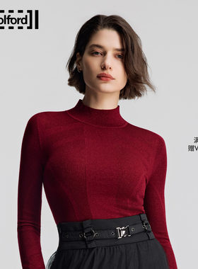 【当季新款】Wolford/沃尔福特羊毛细闪针织长衫修身打底衫53513