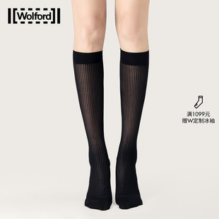 Wolford/沃尔福特2026年新款KENN-HIGH竖条纹30D小腿袜复古31804