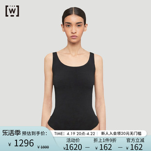 沃尔福特W运动时尚 Wolford 黑色柔软舒适内搭贴身背心连体衣75085