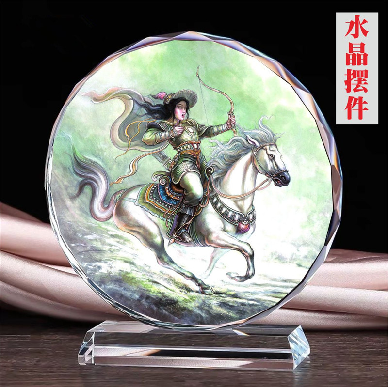 古代画像水晶模型摆件书房工艺品