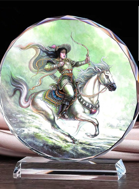 古代画像水晶模型摆件书房工艺品