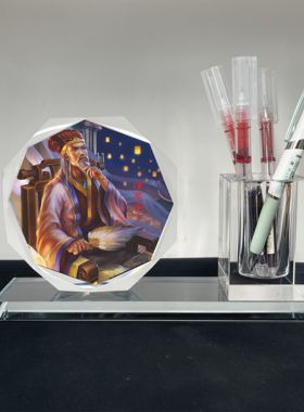 历史人物诸葛亮刘备水晶模型摆件