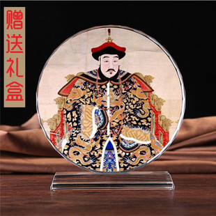 阿巴亥/爱新觉罗.多铎画像水晶模型摆件工艺品书房装饰品