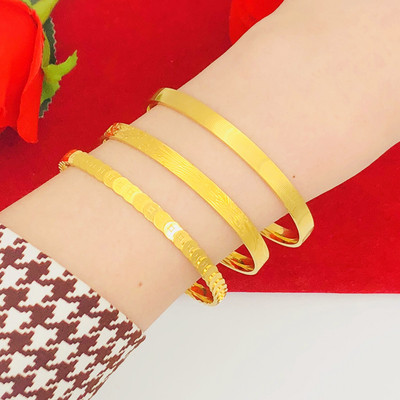 龙凤呈祥足金手环镀金四叶草猫眼