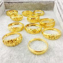 24女士欧币首饰越南沙金仿真假黄金戒指镀金首饰品开口戒子不掉色