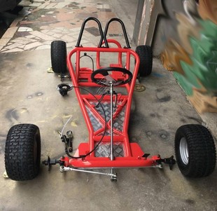 四轮168CC卡丁车摩托车车架全车架子主体架后轴前转向刹车6寸轮胎