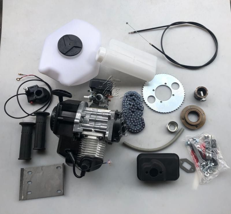 迷你小跑摩托车2冲程49cc发动机 改装自行车航模汽油机全套套件