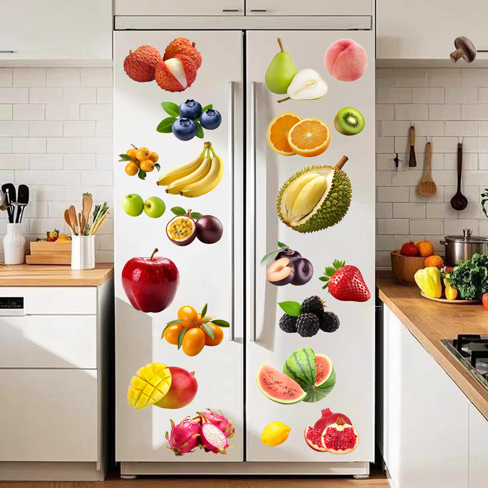 水果蔬菜冰箱小贴纸遮污补洞贴画自粘防水墙壁装饰贴厨房柜门贴花