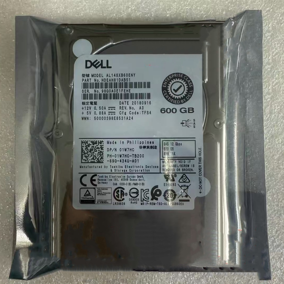 DELL 1W7HC AL14SXB60ENY 600G SAS 15K 12G 2.5寸 01W7HC 硬盘
