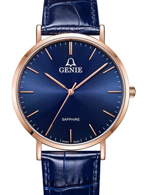 瑞士GENIE爵尼手表石英表真皮男表 GNQ-T2029M-LQRL 2029专柜的货