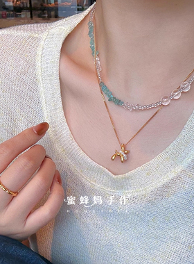 蜜蜂妈手作气球小狗吊坠项链