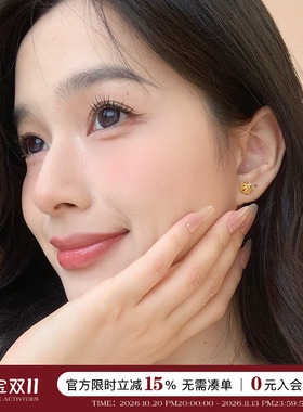 蜜蜂妈手作爆闪小方糖拉丝耳钉女