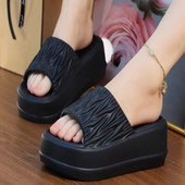 厚底踩屎感软底防滑凉拖鞋 高跟拖鞋 女外穿夏季 海边松糕沙滩一字拖