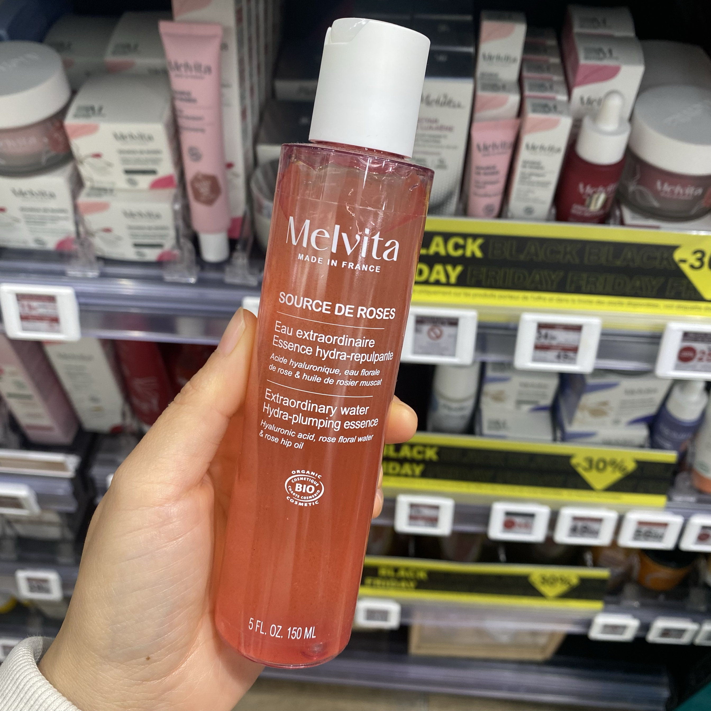 法国蜜葳特melvita高山有机玫瑰精露150ml保湿精华水提亮爽肤水