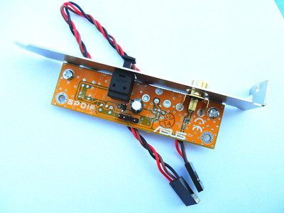 ASUS SPDIF card, with optical fiber and coaxial interface.
