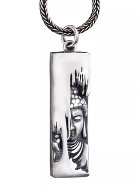 99足银大日如来本命佛吊坠个性男