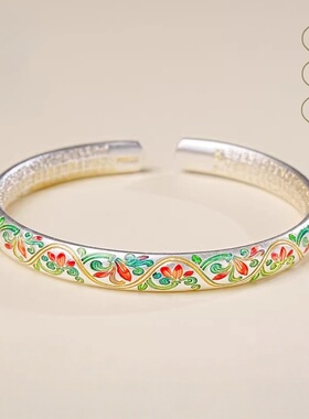 S9999纯银手镯女琳琅足银新中式