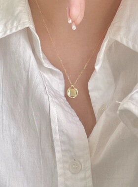 韩国东大门纯银不规则光面项链锁骨链冷淡风小众设计颈链