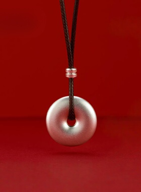 足银999平安扣纯银吊坠古法实心