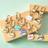 可爱卡通猫咪头像锌合金材质钥匙扣吊坠挂件 百搭包包装 饰