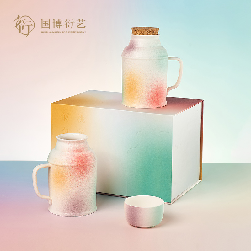 中国国家博物馆桃花洞釉水壶小巧便携创意办公室家用保暖茶壶礼物