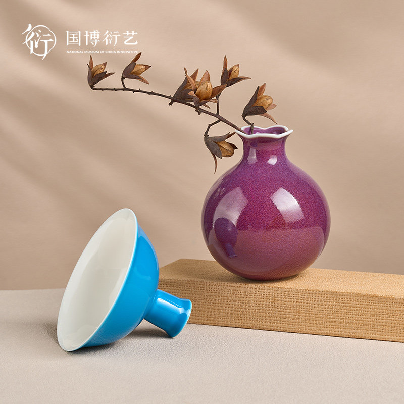 中国国家博物馆瓷韵中华迷你陶瓷花瓶特色中式装饰精致小摆件礼物