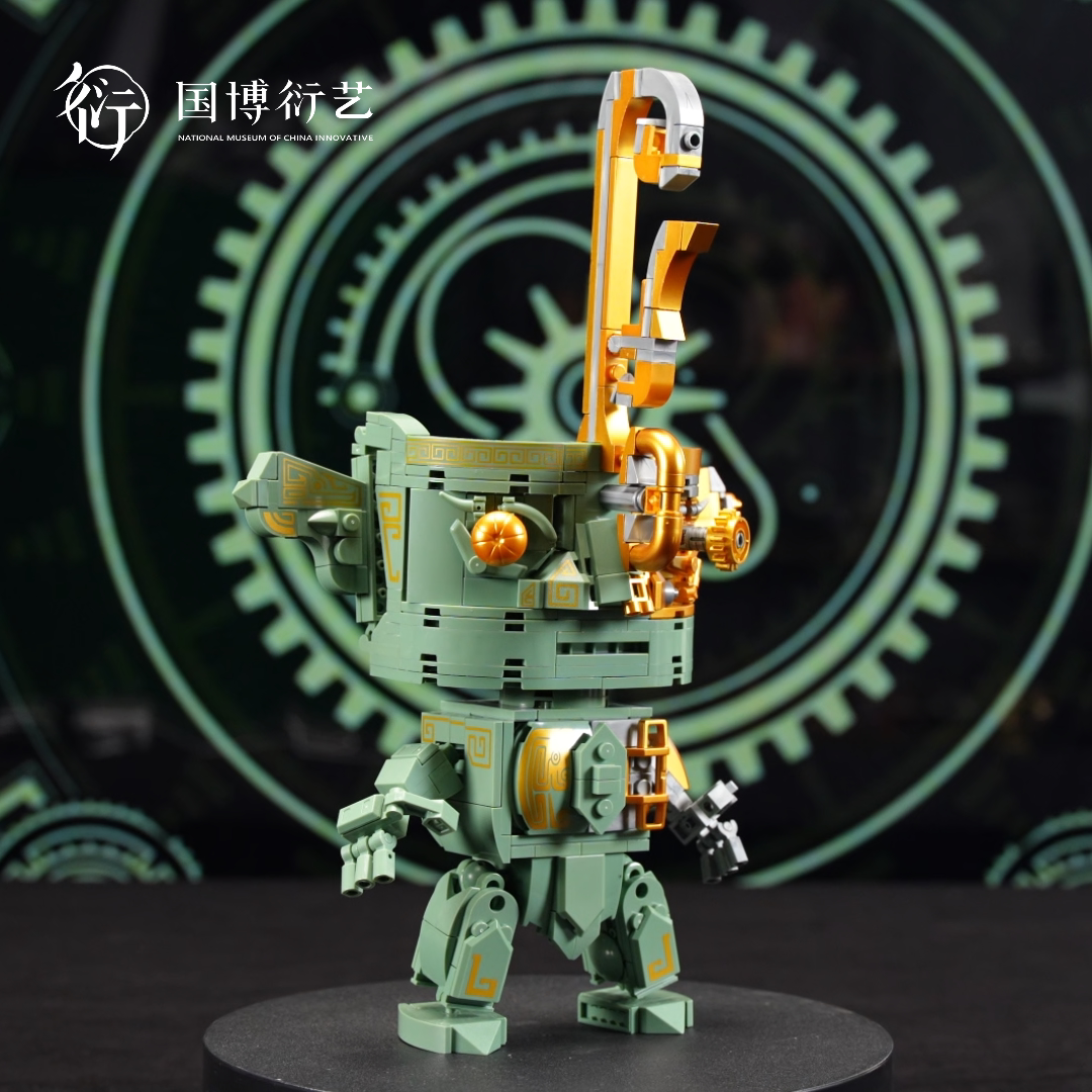 中国国家博物馆三星堆青铜机甲男孩拼装玩具积木模型生日礼物摆件