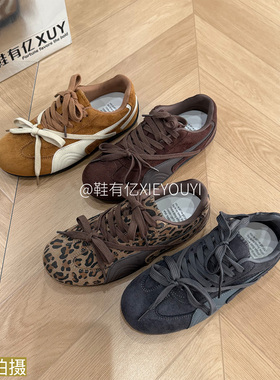 鞋有亿 2025秋冬新款小众复古灰色德训鞋女赛车鞋休闲阿甘运动鞋