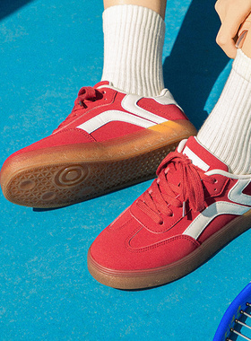 鞋有亿 2025夏新款红色美式复古板鞋鮀品百搭鞋子女款休闲运动鞋