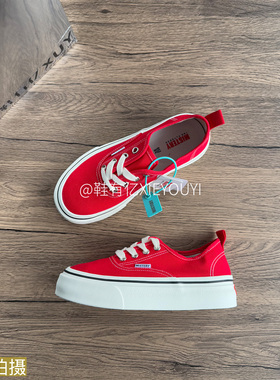鞋有亿 2025秋冬新款大红色厚底鞋子女款低帮帆布鞋休闲百搭板鞋