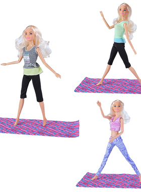 瑜伽服瑜伽垫配件玩具适合11寸Barb 30cm女孩洋娃娃换装道具