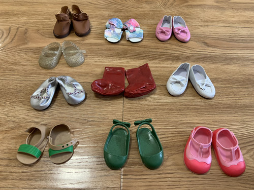 微瑕凉鞋 单鞋 皮鞋 鞋子适合18寸美国女孩AG 46cm偶季OG娃娃5件