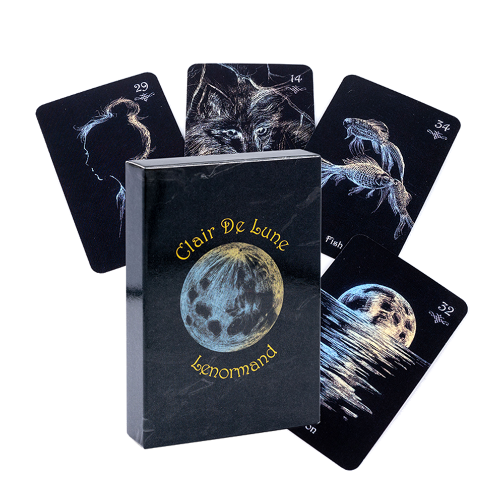 光线勾勒利诺曼 黑色酷炫月光雷诺曼 Clair de Lune Lenormand