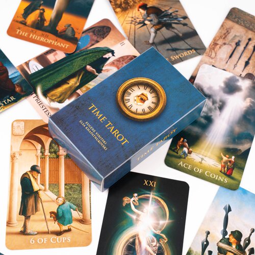 时间光阴轮回塔罗牌 疯院作者新作油画风伟特体系塔罗 time tarot