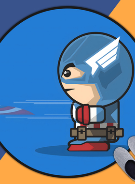 美国队长漫威英雄周边地毯房间卧室床边毯电脑椅加厚家用圆形地垫