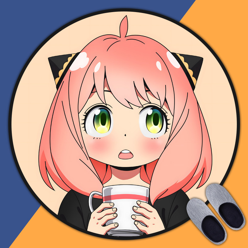 间谍过家家动漫周边地垫房间卧室床边毯电脑电竞椅防滑圆形地垫,居家布艺,转椅地垫,淘宝优惠券,粉丝福利购,淘宝优惠卷