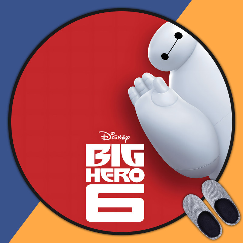 超能陆战队动漫周边大白地毯房间卧室床边毯电脑椅加厚圆形地垫,居家布艺,转椅地垫,淘宝优惠券,粉丝福利购,淘宝优惠卷