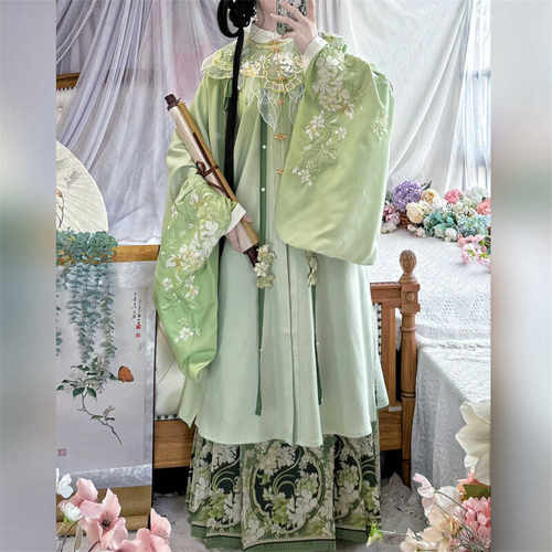 墨晨烟雨卿青浅月三件套长衫