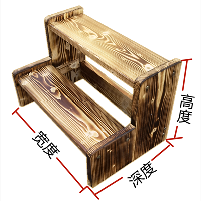 实木台阶楼梯木梯子梯凳家用2步梯子爬梯登高梯3小梯子活动两木梯