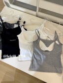 妃子纪新款 U背字母美背吊带女一体文胸聚拢透气托胸舒适方领背心