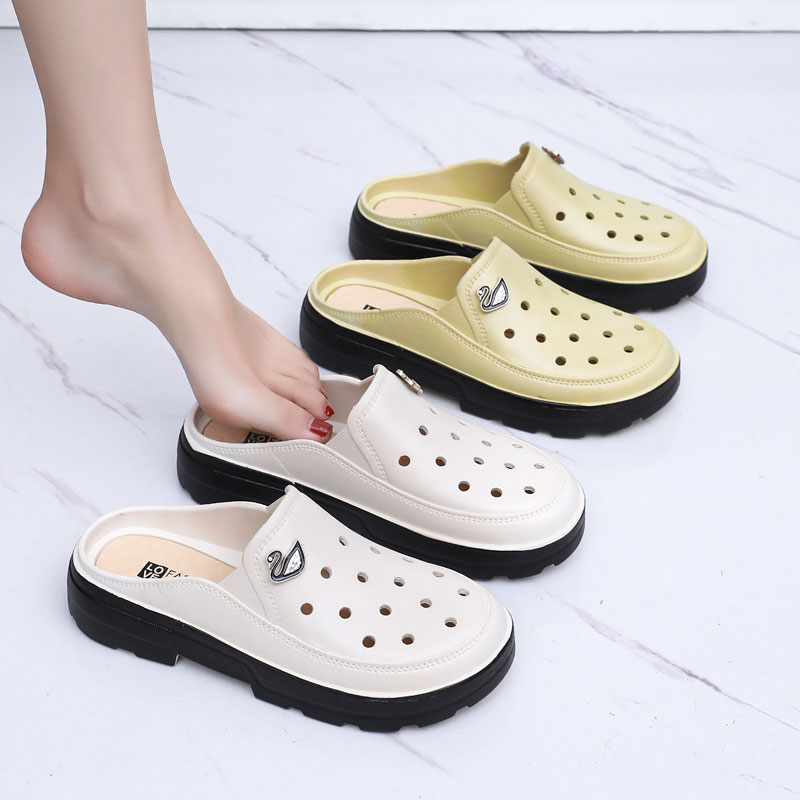 一脚蹬半包拖鞋女夏外穿图片