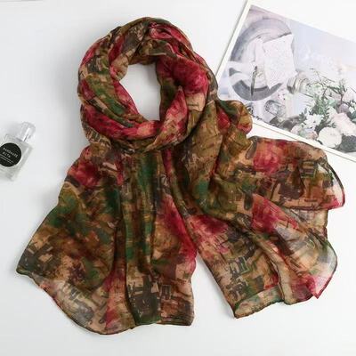 春款棉麻围巾披肩印花丝巾冬季