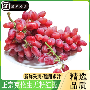 正宗新疆克伦生无籽红提4斤新鲜应当季孕妇水果无核葡萄脆甜多汁